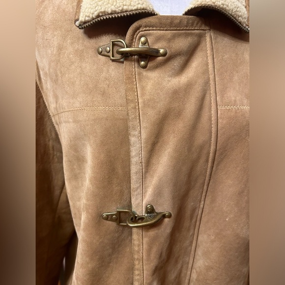 Micheal Kors Leather Coat Womens size large Tan color - Picture 4 of 16